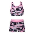 thumbnail image 1 of YEAHDOR Girls 2Pcs Leopard Prints Activewear Set Crop Top Vest with Shorts Sports Athletic Outfit,Sizes 6-14, 1 of 6