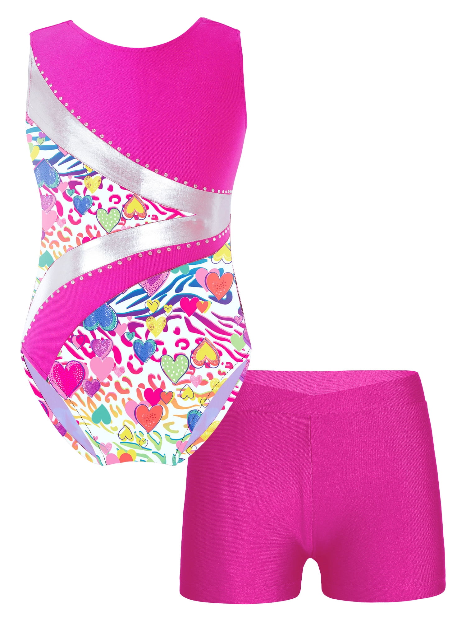 YEAHDOR Girls Ballet Gymnastics Leotard - Sleeveless Mesh Back Sport Bodysuit For Dance & Performance