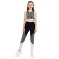 thumbnail image 1 of YEAHDOR Girls 2Pcs Sports Suit Tracksuit Wide Shoulder Straps Crop Top with Long Pants for Yoga Jogging, 1 of 7