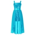 thumbnail image 1 of YEAHDOR Girls Allover Sequins Wedding Bridesmaid Party Dress Wide Shoulder Straps Prom Ball Gown Turquoise 8, 1 of 6