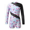 thumbnail image 1 of YEAHDOR Girls Long Sleeve Gymnastics Jumpsuit Colorful Prints Biketard Dancewear Colorful Blue 10, 1 of 7