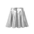thumbnail image 1 of YEAHDOR Girls Metallic Glossy Flared Dance Skirt Holographic High Waist Jazz Hip Hop Performance Costume, 1 of 7