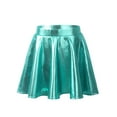thumbnail image 1 of YEAHDOR Girls Metallic Glossy Flared Dance Skirt Holographic High Waist Jazz Hip Hop Performance Costume, 1 of 7