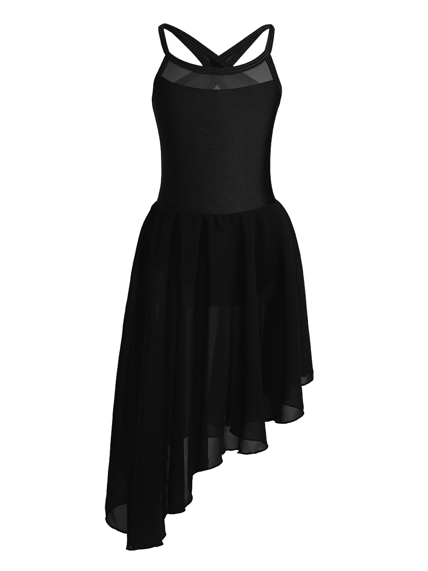 Kids Girl Ballet Lyrical Dance Dress Color Block Mesh Split Gymnastics Leotard With Skirt Ice Skating Contemporary Dance Costume – Buy The Best Products In The Online Store - Foto 7