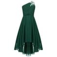 thumbnail image 1 of YEAHDOR Girls Special Occasion Dress One Shoulder Chiffon Formal Party Gown Juniors Bridesmaid Wedding Flower Girls Dress Army Green 6, 1 of 4