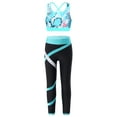 thumbnail image 1 of YEAHDOR Girls Strappy Back Crop Top with Leggings 2Pcs Gym Suit Sports Workout Outfit Set Activewear Leaf 14, 1 of 7