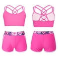 thumbnail image 1 of YEAHDOR Girls Tankinis Set Two-pieces Swimsuit Crop Top with Shorts Bathing Suit for Holiday Pool Swimming Rose 10, 1 of 7