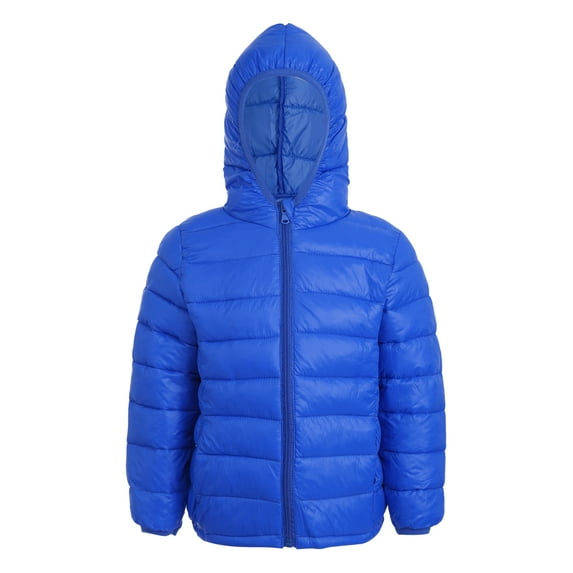 YEAHDOR Kids Boys Teens Winter Coat Water Resistant Puffer Jacket Windbreaker Long Sleeve Hoodie Down Jacket Royal Blue 15-16