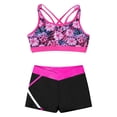 thumbnail image 1 of YEAHDOR Kids Girls 2Pcs Tankini Swimsuit Strappy Back Printed Crop Top with Shorts Bottoms Swimwear Gardenia Rose 14, 1 of 7
