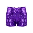 thumbnail image 1 of YEAHDOR Kids Girls Allover Sparkly Sequins Dance Shorts Shiny Jazz Hip Hop Performance Costume, 1 of 6