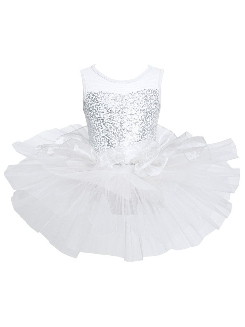 YEAHDOR Kids Girls Ballerina Costume Sequined Flower Ballet Dance