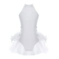 thumbnail image 1 of YEAHDOR Kids Girls Ballerina Tutus Latin Jazz Dance Skirted Leotard Tiered Tulle Ruffles Performance Leotard White 14, 1 of 7