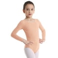 thumbnail image 1 of YEAHDOR Kids Girls Ballet Leotard Gymnastics Costume Long Sleeve Solid Color Dance Leotard Bodysuit Apricot 10, 1 of 7