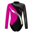 thumbnail image 1 of YEAHDOR Kids Girls Ballet Leotard Long Sleeve Rhinestones Figure Skating Performance Bodysuit Dancewear Hot Pink 4, 1 of 5