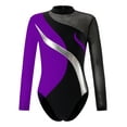 thumbnail image 1 of YEAHDOR Kids Girls Ballet Leotard Long Sleeve Rhinestones Figure Skating Performance Bodysuit Dancewear Purple 10, 1 of 5