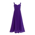 thumbnail image 1 of YEAHDOR Kids Girls Chiffon High Waist Pleated Wedding Bridesmaid Dress Pageant Birthday Party Maxi Gown Purple 16, 1 of 6