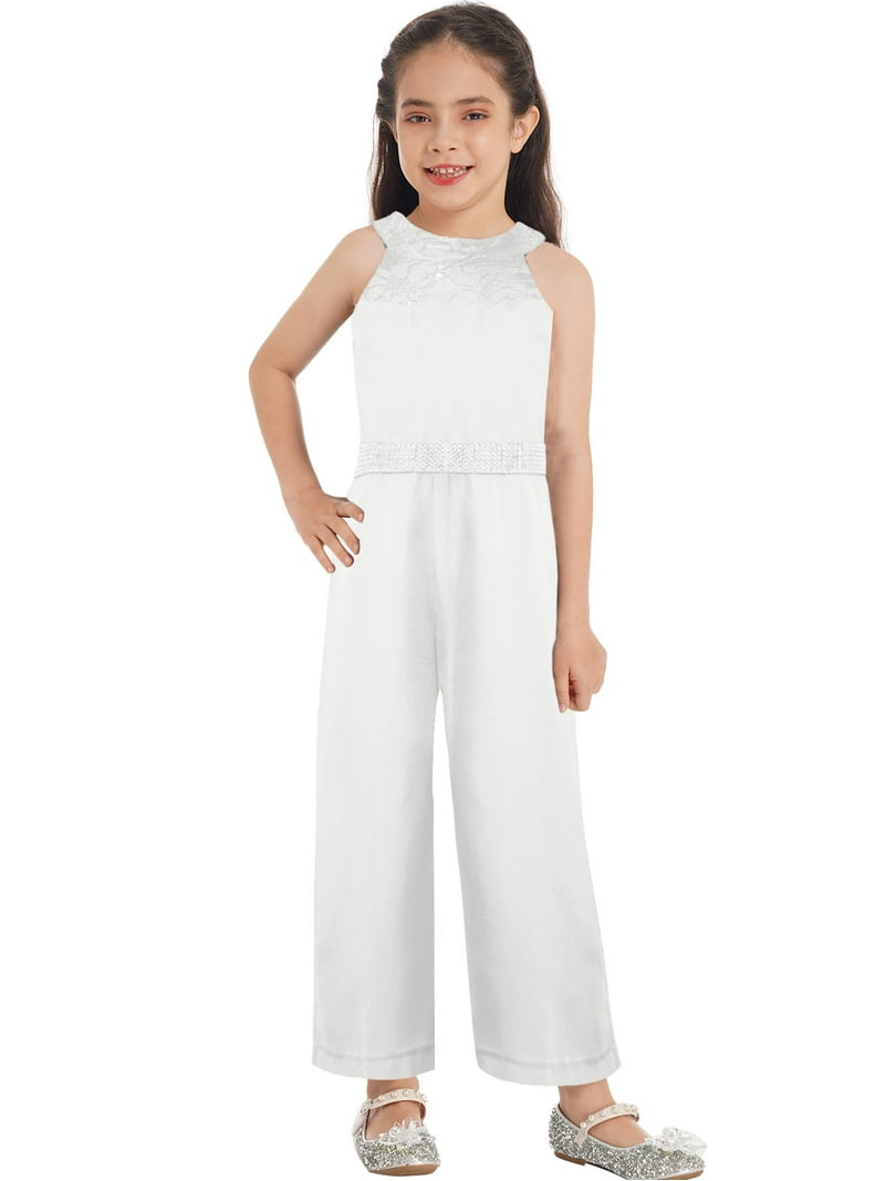 YEAHDOR Kids Girls Chiffon Sleeveless Jumpsuit Romper Casual