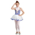 thumbnail image 1 of YEAHDOR Kids Girls Christmas Ballet Dance Dress Stripes Backless Tutu Leotard Dress Halloween Carnival Costume Outfit Blue 12, 1 of 7