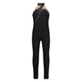 thumbnail image 1 of YEAHDOR Kids Girls Dance Unitard Long Sleeve Skating Jumpsuit Mesh Rhinestone Patchwork Jumpsuit Gymnastics Bodysuit Black 14, 1 of 5