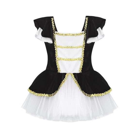 YEAHDOR Kids Girls Halloween Cosplay Costume Sequins Velvet Mesh Hem Tutu Dress