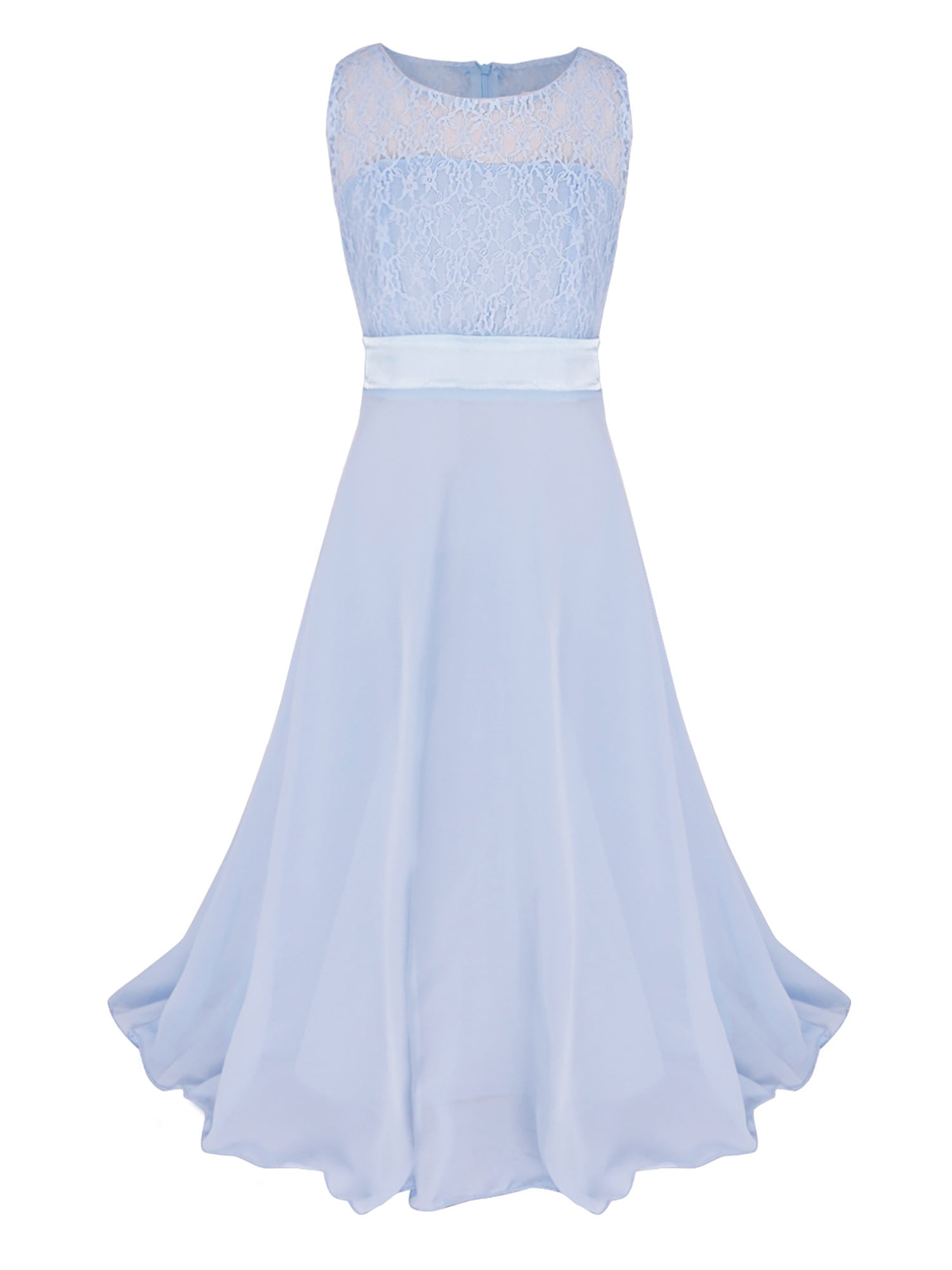 YEAHDOR Kids Girls Lace Chiffon Flower Girl Dress Wedding Prom Dance ...
