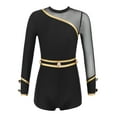 thumbnail image 1 of YEAHDOR Kids Girls Leopard Prints Long Sleeve Mesh Patchwork Dance Leotard,Sizes 4-14 Black-A 10, 1 of 7