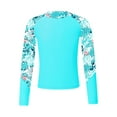 thumbnail image 1 of YEAHDOR Kids Girls Long Sleeve Swim Tops Butterflies Print Surfing Swimming Sweatshirt Rash Guard Tops Teal 10, 1 of 5