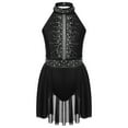 thumbnail image 1 of YEAHDOR Kids Girls Lyrical Ballet Dance Dress Cutout Back Gymnastics Acrobatics Performance Leotard Black 16, 1 of 7
