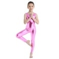 thumbnail image 1 of YEAHDOR Kids Girls Metallic Ballet Dance Leotard Gymnastics Full Length Unitard Dance Performance Jumpsuit Pink 12-14, 1 of 7