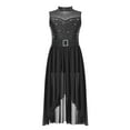 thumbnail image 1 of YEAHDOR Kids Girls Modern Contemporary Dance Dress Sleeveless Gymnastics Leotard Shiny Rhinestones Figure Skating Costume Black 10, 1 of 7