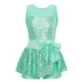 thumbnail image 1 of YEAHDOR Kids Girls Modern Jazz Latin Ballet Dance Leotard Dress Sparkly Sequins Bowknot Ruffle Dress Mint Green 14, 1 of 7