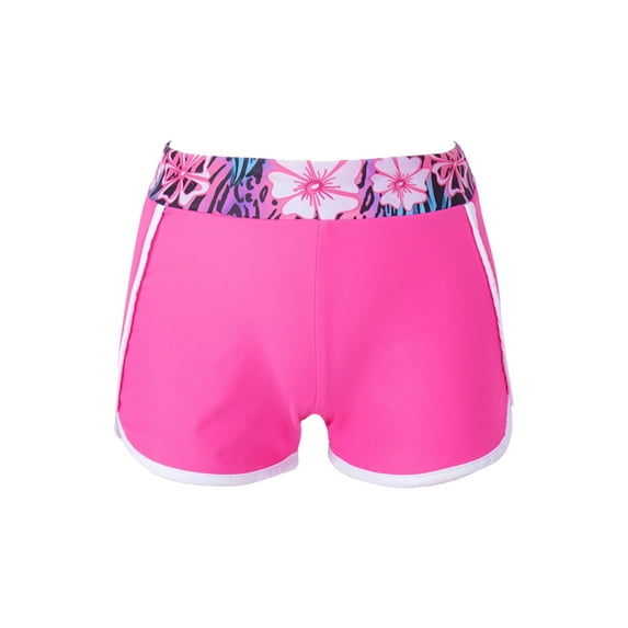 YEAHDOR Kids Girls Quick-Dry Swimming Shorts Solid Color Beach Pool Hot Spring Swim Bottoms Gardenia Rose 10