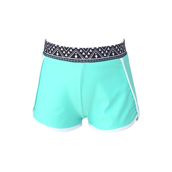 YEAHDOR Kids Girls Quick-Dry Swimming Shorts Solid Color Beach Pool Hot Spring Swim Bottoms Geometric Black 4