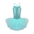 thumbnail image 1 of YEAHDOR Kids Girls Sequined Camisole Ballet Tutu Dress Skirted Leotard Ballerina Glittery Dance Costume A Turquoise 2-3, 1 of 7