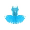 thumbnail image 1 of YEAHDOR Kids Girls Sequined Camisole Ballet Tutu Dress Skirted Leotard Ballerina Glittery Dance Costume Blue L, 1 of 7