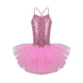 thumbnail image 1 of YEAHDOR Kids Girls Sequined Camisole Ballet Tutu Dress Skirted Leotard Ballerina Glittery Dance Costume Pink 3-4, 1 of 7