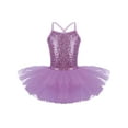 thumbnail image 1 of YEAHDOR Kids Girls Sequined Camisole Ballet Tutu Dress Skirted Leotard Ballerina Glittery Dance Costume Purple 5-6, 1 of 7