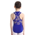 thumbnail image 1 of YEAHDOR Kids Girls Sleeveless Floral Lace Back Ballet Dance Leotard Wider Shoulder Straps Gymnastic Exercise Bodysuit Dancewear Blue-A M, 1 of 7