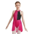thumbnail image 1 of YEAHDOR Kids Girls Sleeveless Rhinestone Tank Leotard with Wrap Skirt Backless Lyrical Latin Jazz Dance Costume Hot Pink&Black 8, 1 of 7