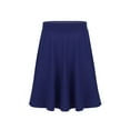 thumbnail image 1 of YEAHDOR Kids Girls Solid Color A-Line Skirt Knee Length Full A-Line Skater Skirt Navy_Blue 14, 1 of 7