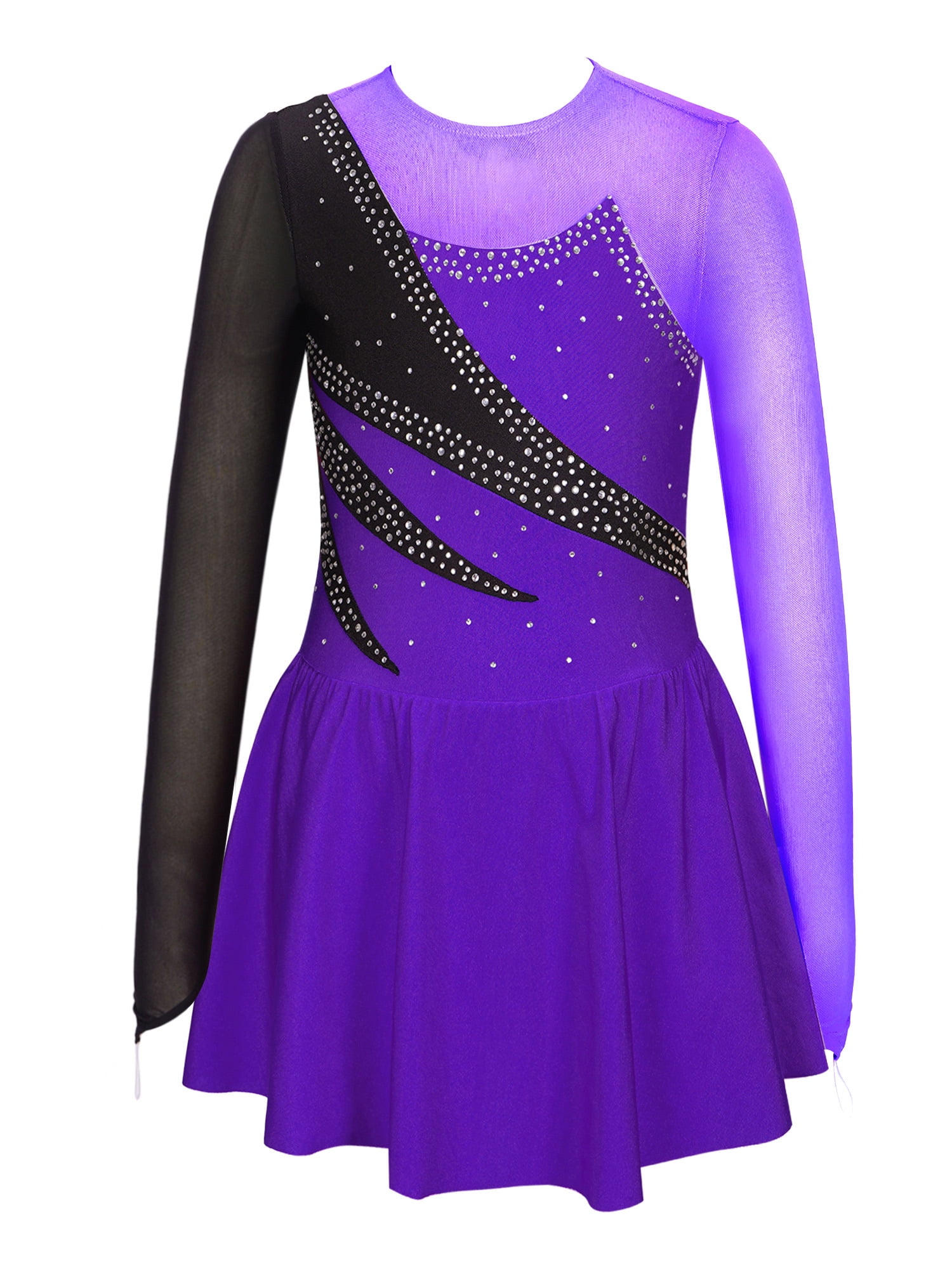 Sparkling Figure Skating Women's Girls' Long Sleeves Skating Training Dress main image 0