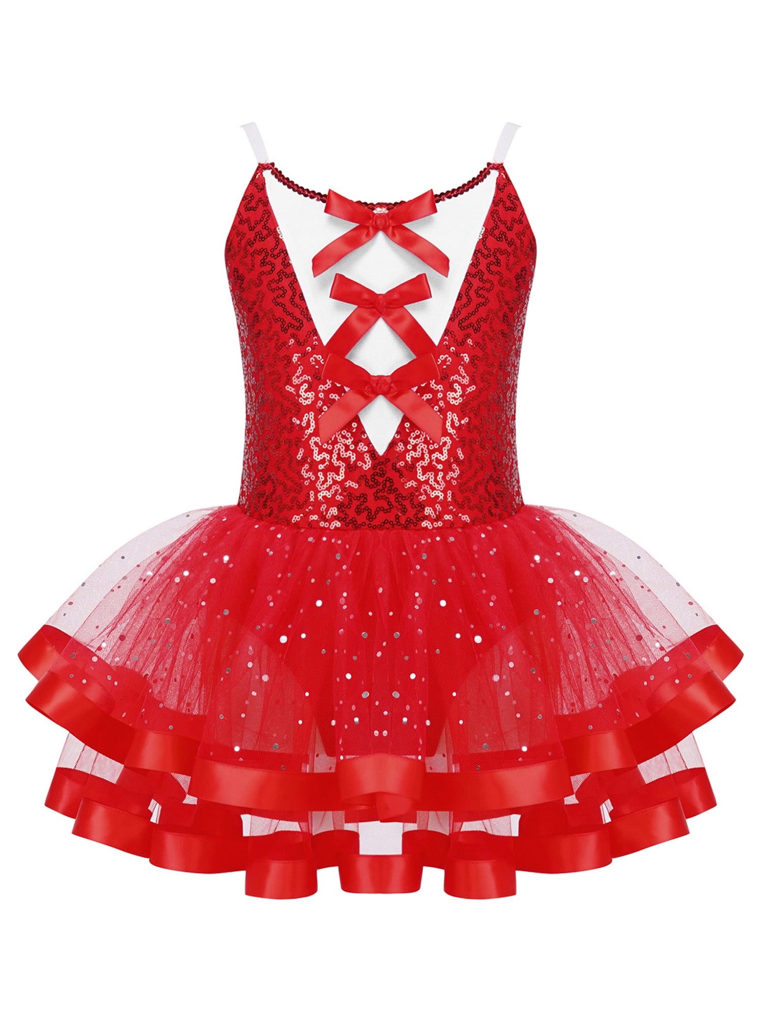 Comfyouth Girls Sparkly Ballet Dress With Tutu & Ruffle Sleeves - Dance Costume For Toddlers & Kids