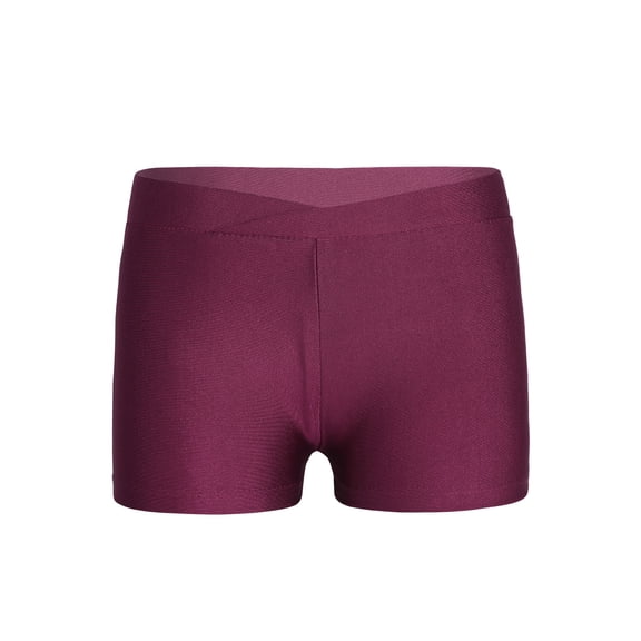 YEAHDOR Kids Girls Toddlers Ballet Dance Shorts Gymnastics Athletic Biker Cycling Shorts Burgundy 5-6