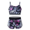 thumbnail image 1 of YEAHDOR Kids Girls Two Piece Dance Outfit Set Crop Top with Shorts Fitness Workout Athletic Set, 1 of 7