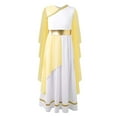 thumbnail image 1 of YEAHDOR Kids Girls V Neck Sleeveless Toga Dress Halloween Carnival Roman Grecian Costume Princess Tulle Dress Yellow 8, 1 of 5