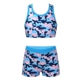 thumbnail image 1 of YEAHDOR Little Girls Juniors 2Pcs Tankini Swimsuit Swimming Tops with Bottoms Beachwear, 1 of 5