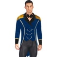 thumbnail image 1 of YEAHDOR Mens Halloween Circus Ringmaster Costume Fringe Velvet Jacket Showman Tuxedo Tailcoat with Bow Tie Dark Blue M, 1 of 7