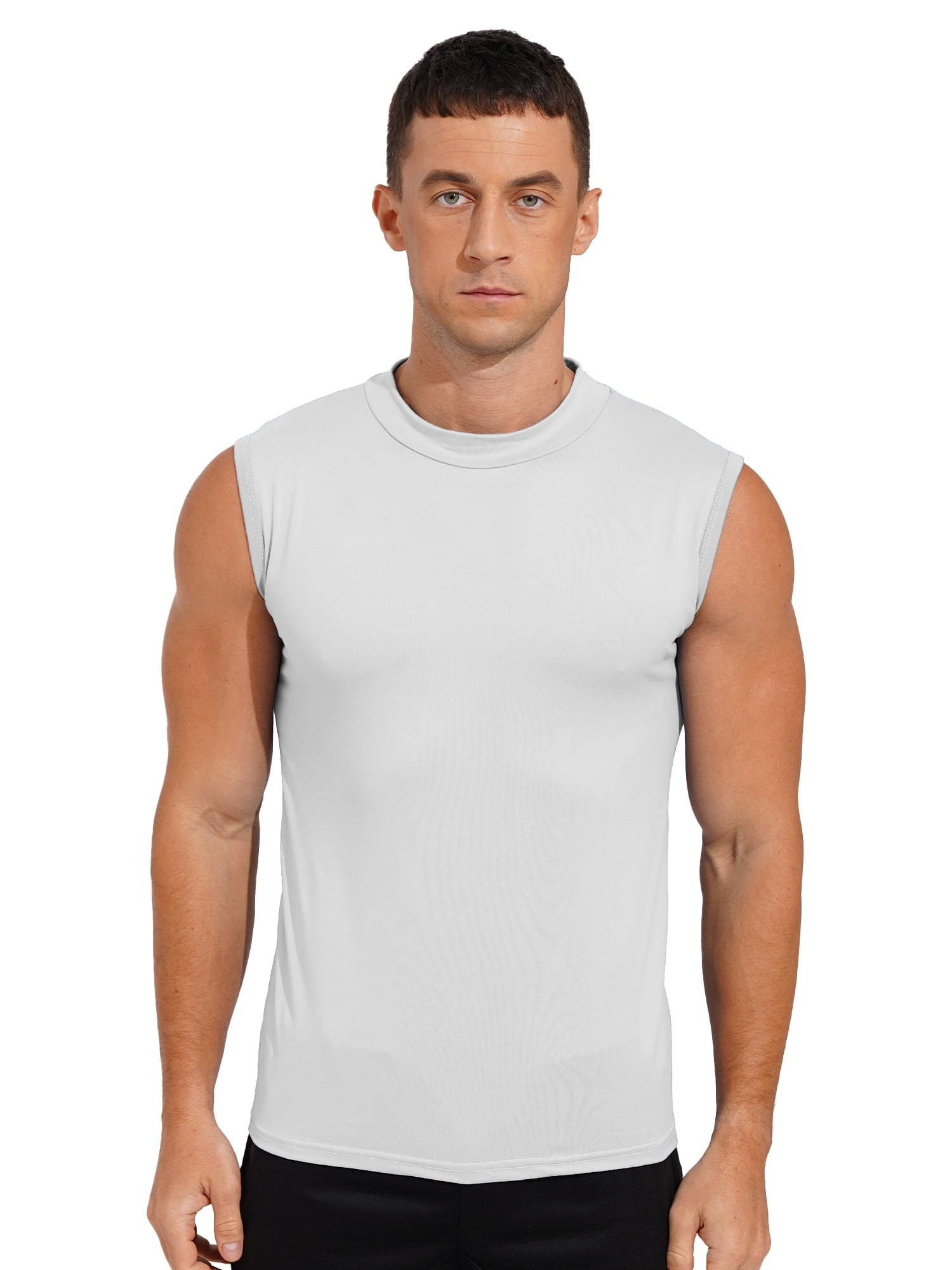 sleeveless t shirt mens white