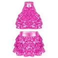 thumbnail image 1 of YEAHDOR Toddlers Girls Latin Jazz Dance Outfit Sequins Crop Top with Tutu Skirt Dance Wear,Sizes 3-16 Hot Pink 11-12, 1 of 7