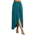thumbnail image 1 of YEAHDOR Womens Asymmetrical Tango Latin Dance Skirt Stage Performance Costume A Line Maxi Split Long Skirt Green XXL, 1 of 6
